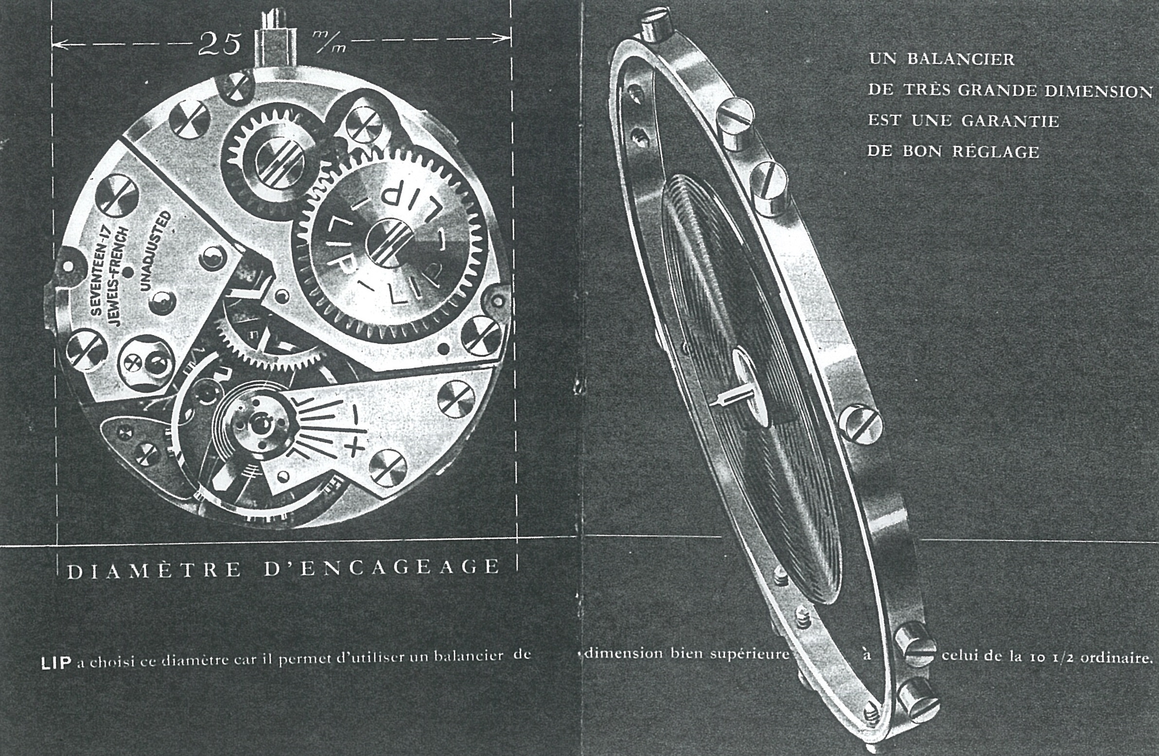 Fascicule mouvement Lip R25 de 1948 montre Besançon Fred Frédéric LIPMANN