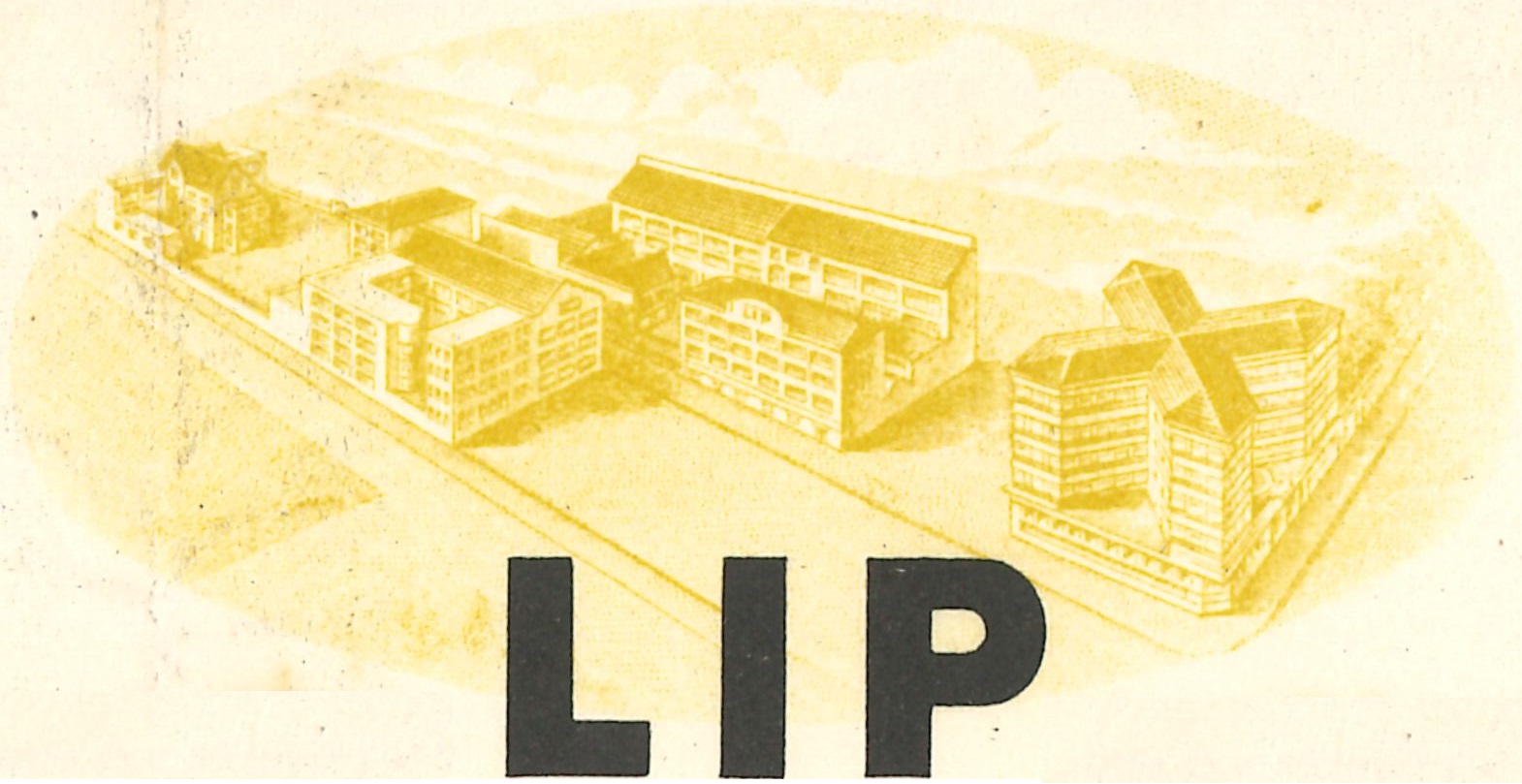 Usine montre Lip de la Mouillère rue des chalets en 1953 + immeuble du SIDHOR en tête facture vidée des autres habitations